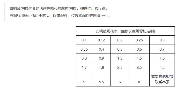 白铜线介绍